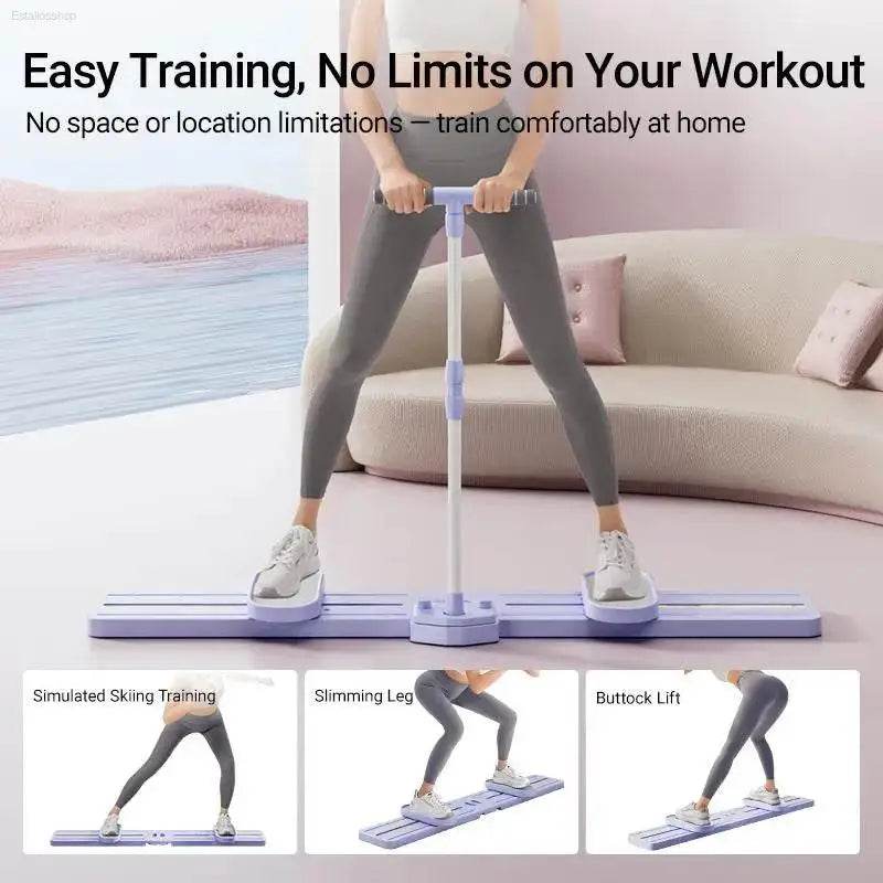 Foldable 3-in-1 Ski Trainer for Postpartum Home Workouts - Estalios