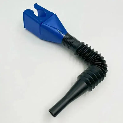 Blue and black flexible funnel perfect for foldable car motorcycle gasoline refueling