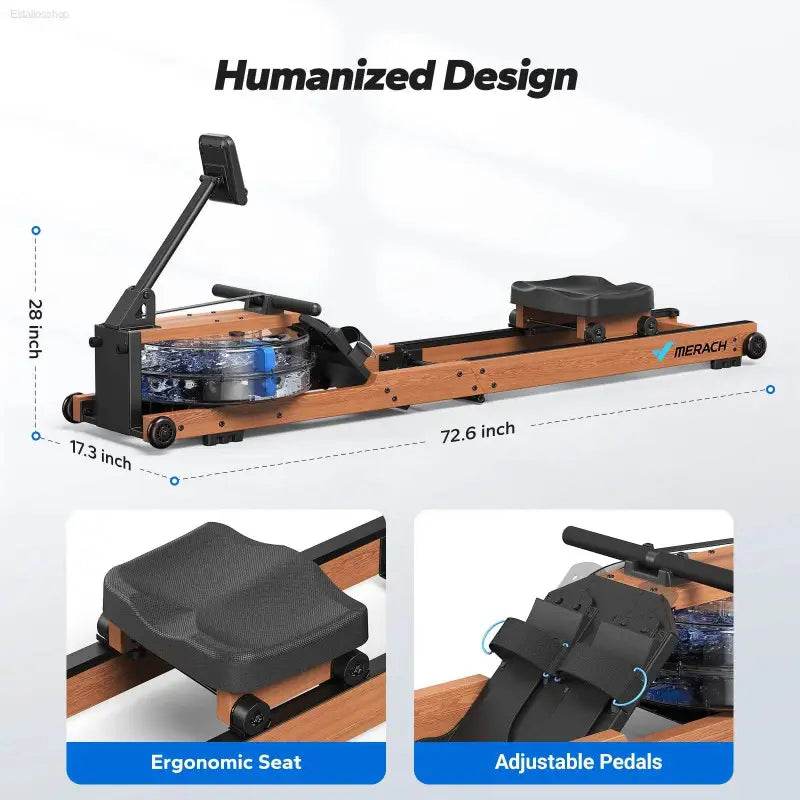 Foldable Water Rowing Machine for Home, 400LBS Capacity - Estalios