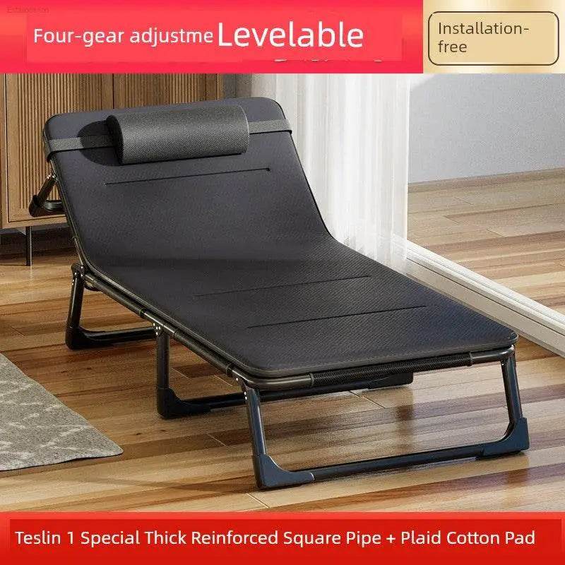 Folding Bed Single Bed Noon Break Bed Office Nap Recliner Camp Bed Simple and Portable Hospital Accompanying Bed For Home - Estalios