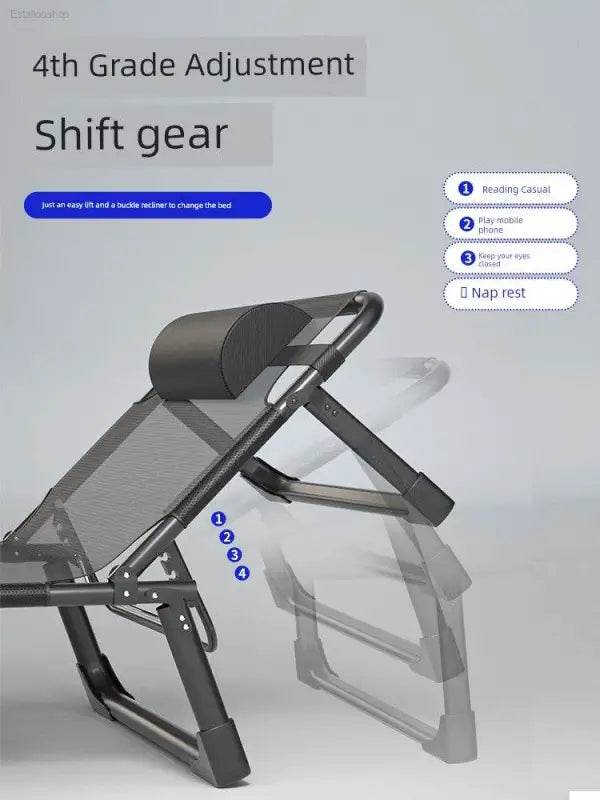 Folding Bed Single Bed Noon Break Bed Office Nap Recliner Camp Bed Simple and Portable Hospital Accompanying Bed For Home - Estalios