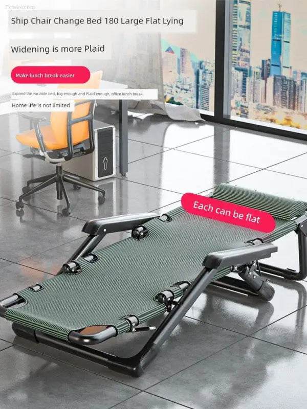 Folding Bed Single Bed Office Lunch Break Recliner Bed for Lunch Break For Home Adult Simple Accompanying Bed Portable Camp Bed - Estalios