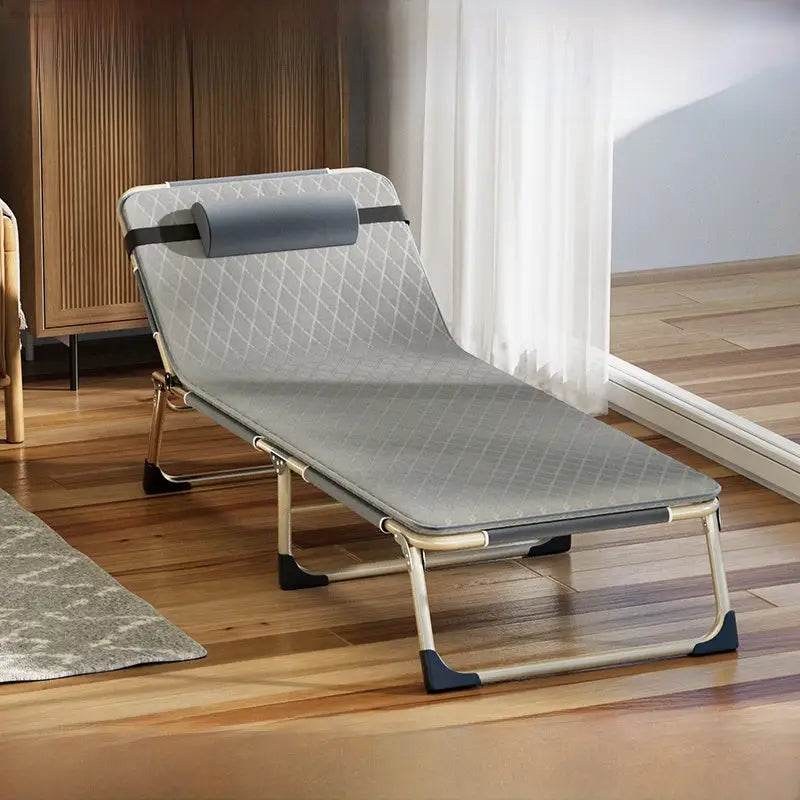 Folding Bed Single Bed Office Lunch Break Recliner Bed for Lunch Break For Home Adult Simple Accompanying Bed Three Fold Camp Bed - Estalios