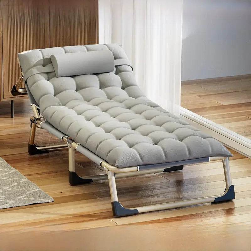Folding Bed Single Bed Office Lunch Break Recliner Bed for Lunch Break For Home Adult Simple Accompanying Bed Three Fold Camp Bed - Estalios