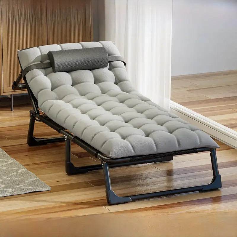 Folding Bed Single Bed Office Lunch Break Recliner Bed for Lunch Break For Home Adult Simple Accompanying Bed Three Fold Camp Bed - Estalios