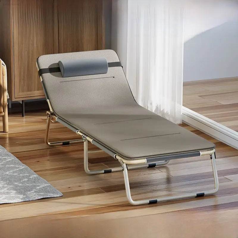 Folding Bed Single Bed Office Lunch Break Recliner Bed for Lunch Break For Home Adult Simple Accompanying Bed Three Fold Camp Bed - Estalios