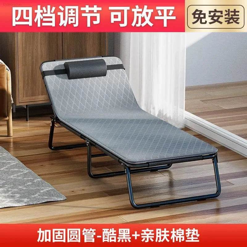 Folding Bed Single Bed Office Lunch Break Recliner Bed for Lunch Break For Home Adult Simple Accompanying Bed Three Fold Camp Bed - Estalios