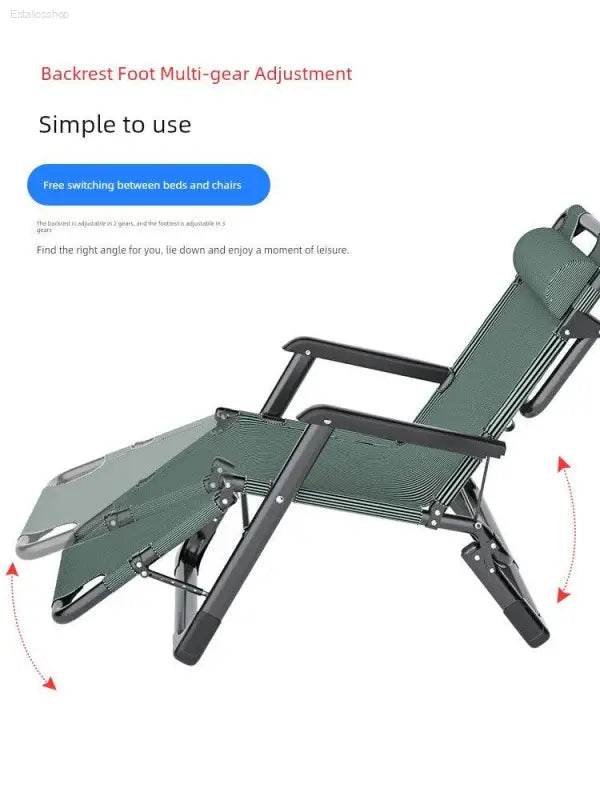 Folding Bed Single Bed Office Lunch Break Recliner Bed for Lunch Break For Home Adult Simple Accompanying Bed Portable Camp Bed - Estalios