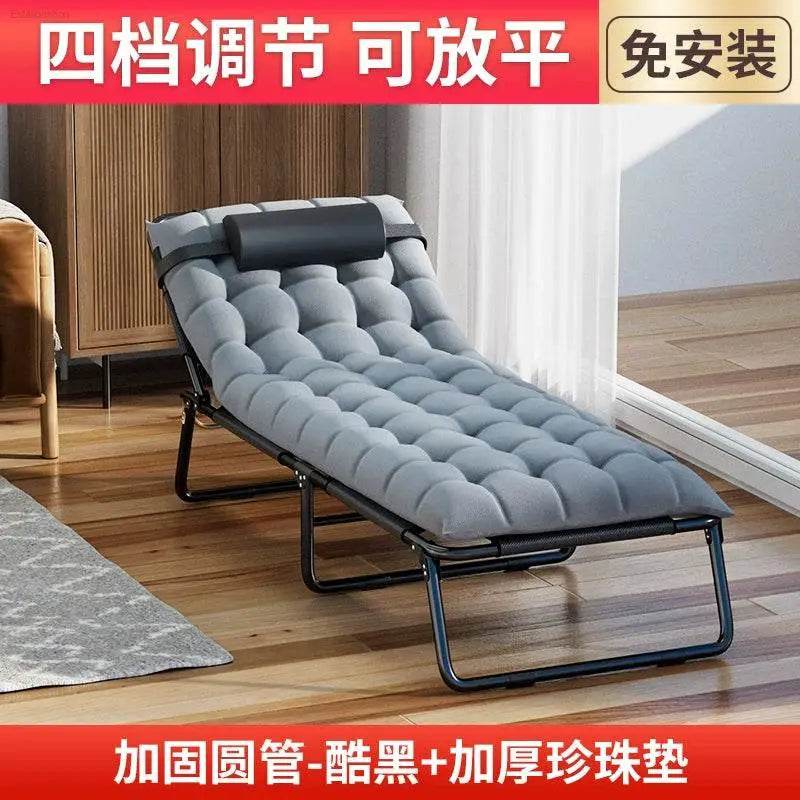 Folding Bed Single Bed Office Lunch Break Recliner Bed for Lunch Break For Home Adult Simple Accompanying Bed Three Fold Camp Bed - Estalios