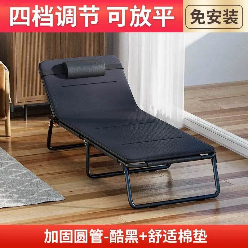 Folding Bed Single Bed Office Lunch Break Recliner Bed for Lunch Break For Home Adult Simple Accompanying Bed Three Fold Camp Bed - Estalios