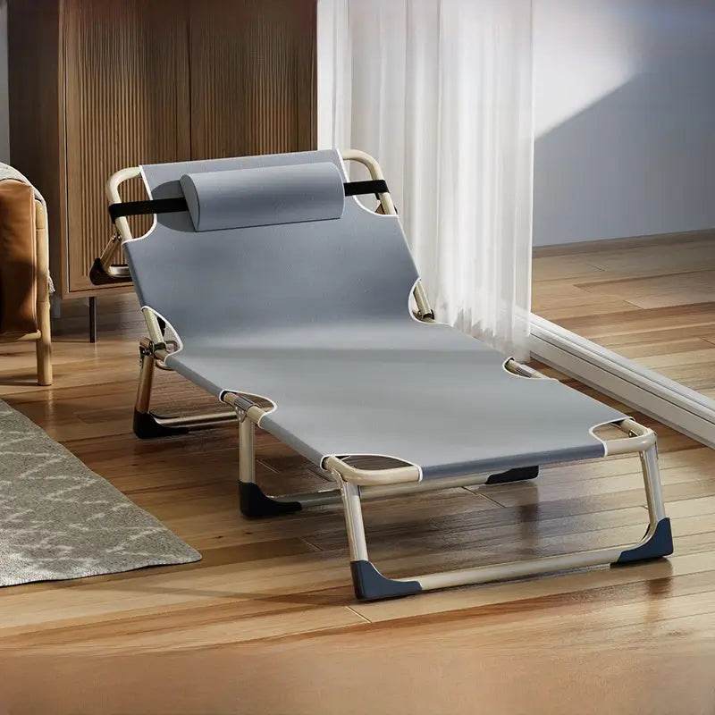 Folding Bed Single Bed Office Lunch Break Recliner Bed for Lunch Break For Home Adult Simple Accompanying Bed Three Fold Camp Bed - Estalios