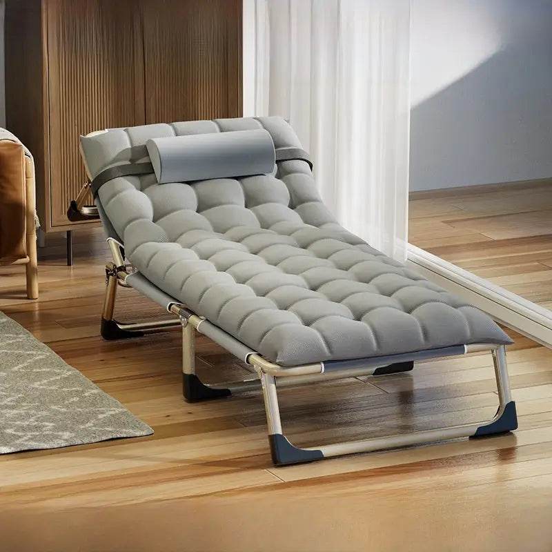 Folding Bed Single Bed Office Lunch Break Recliner Bed for Lunch Break For Home Adult Simple Accompanying Bed Three Fold Camp Bed - Estalios