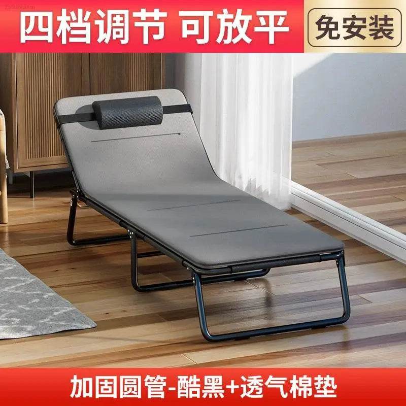Folding Bed Single Bed Office Lunch Break Recliner Bed for Lunch Break For Home Adult Simple Accompanying Bed Three Fold Camp Bed - Estalios