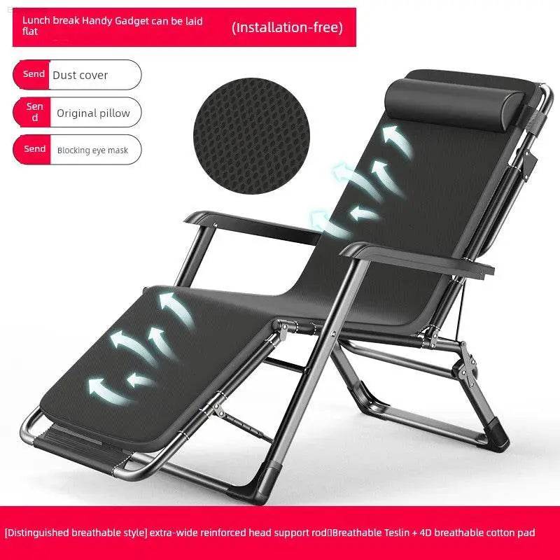Folding Bed Single Bed Office Lunch Break Recliner Bed for Lunch Break For Home Adult Simple Accompanying Bed Portable Camp Bed - Estalios