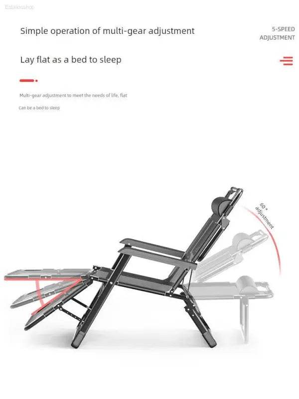 Folding Bed Single Recliner Noon Break Bed For Home Simple Accompanying Bed Handy Gadget Portable Camp Bed Office Bed for Lunch Break - Estalios