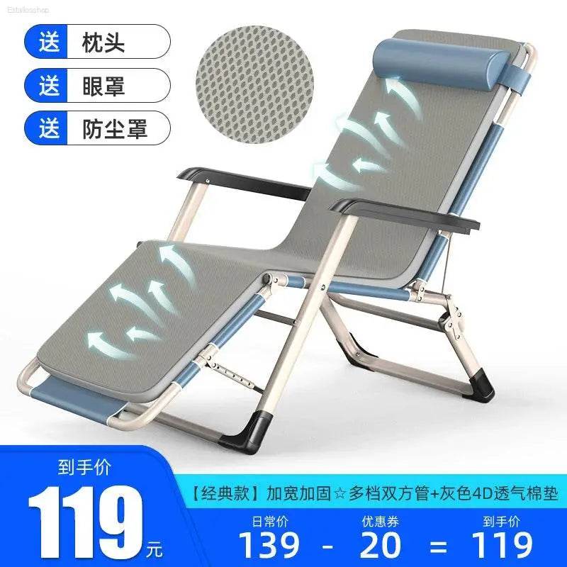 Folding Bed Single Recliner Noon Break Bed For Home Simple Accompanying Bed Handy Gadget Portable Camp Bed Office Bed for Lunch Break - Estalios