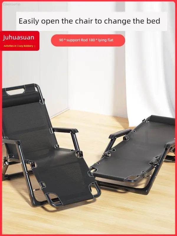 Folding Bed Single Recliner Noon Break Bed For Home Simple Accompanying Bed Handy Gadget Portable Camp Bed Office Bed for Lunch Break - Estalios
