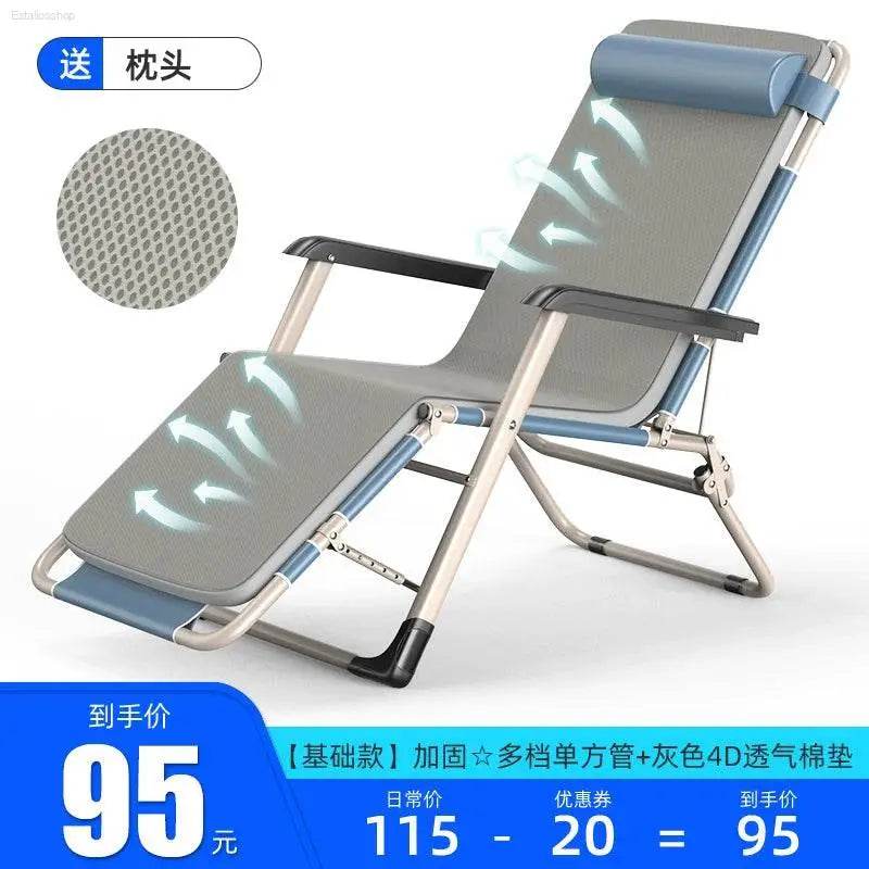 Folding Bed Single Recliner Noon Break Bed For Home Simple Accompanying Bed Handy Gadget Portable Camp Bed Office Bed for Lunch Break - Estalios