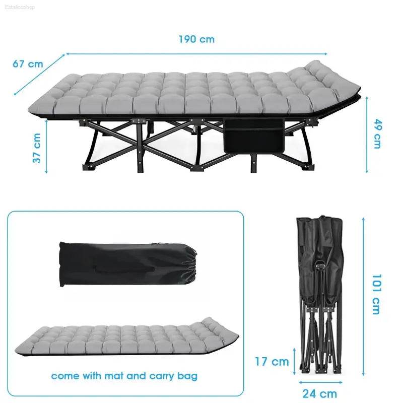 Folding Camping Cot Portable Heavy Duty Bed for Adults - Estalios