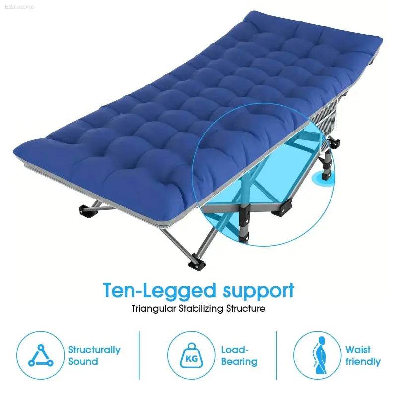 Folding Camping Cot Portable Heavy Duty Bed for Adults - Estalios