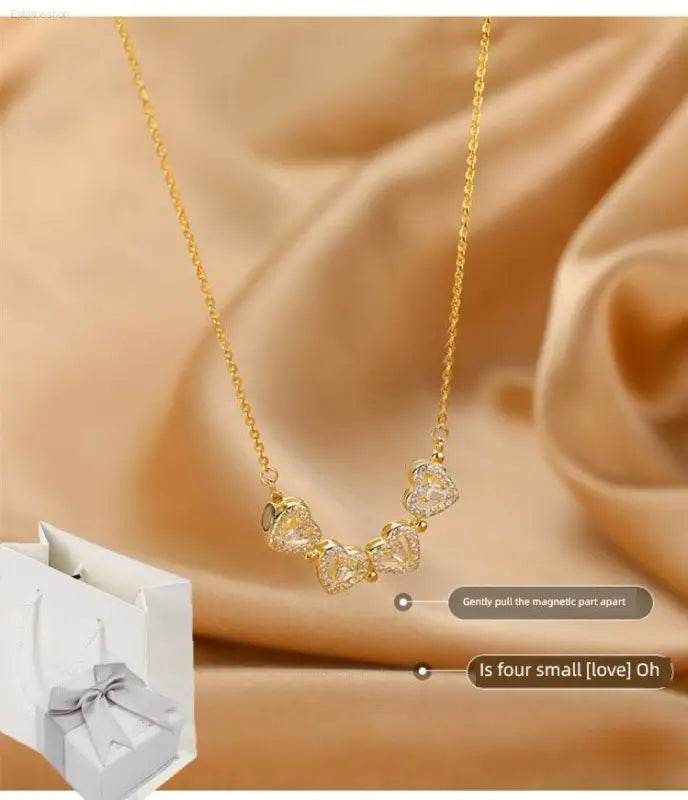 Four-Leaf Clover Genuine Love Necklace Women's Sterling Silver 999 - Estalios