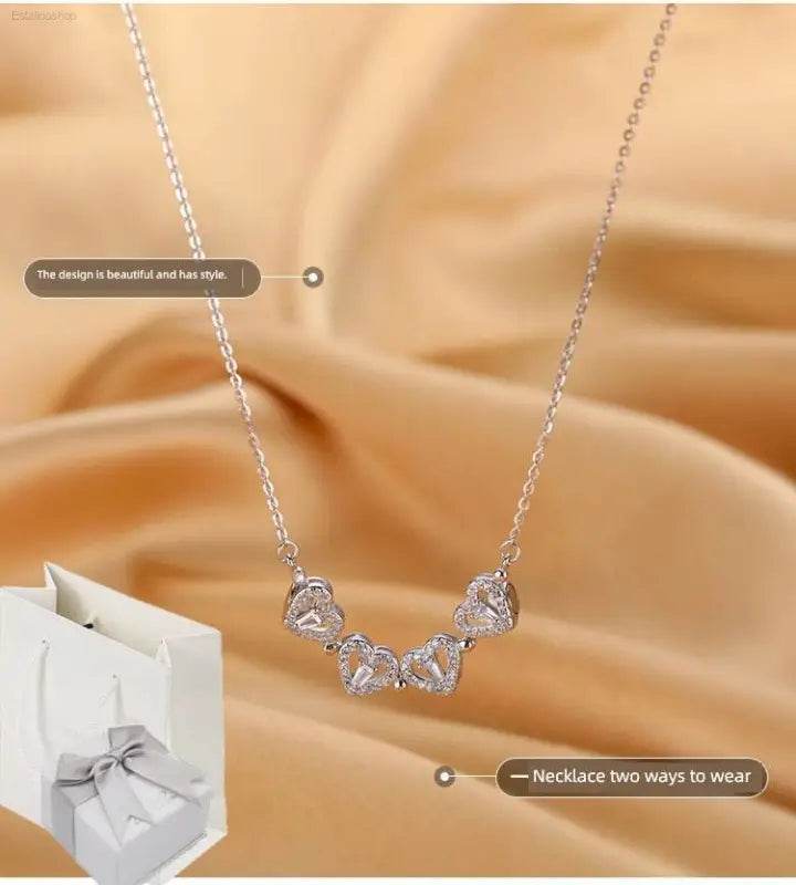 Four-Leaf Clover Genuine Love Necklace Women's Sterling Silver 999 - Estalios