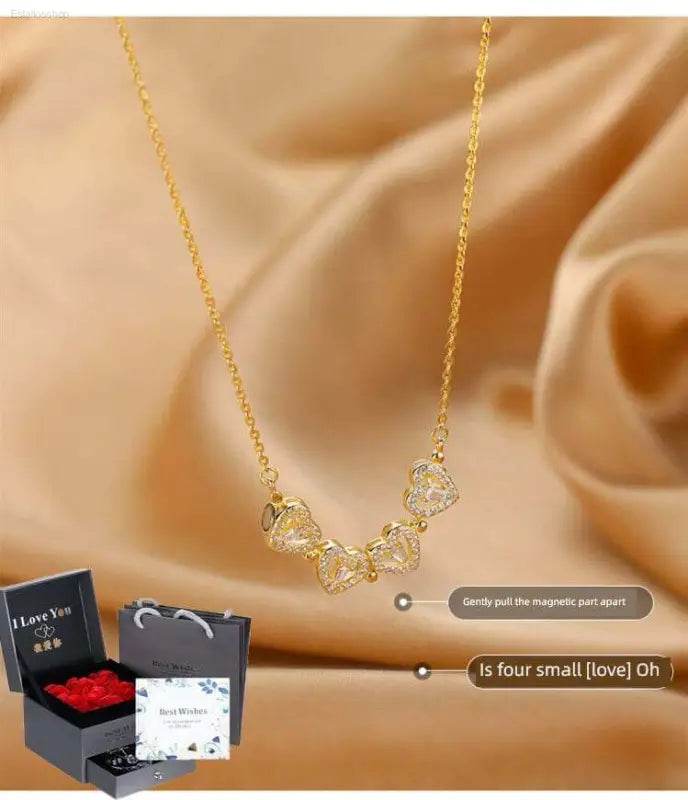 Four-Leaf Clover Genuine Love Necklace Women's Sterling Silver 999 - Estalios