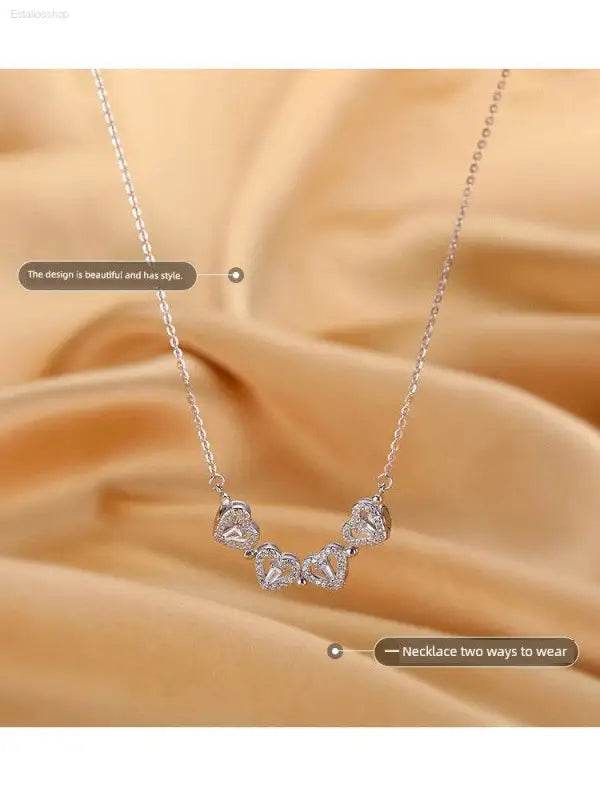 Four-Leaf Clover Genuine Love Necklace Women's Sterling Silver 999 - Estalios