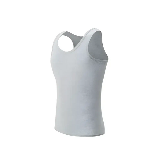 White tank top in Four Seasons Pure Cotton Vest for Men, perfect for casual outfits