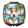 Fox Terrier Luau Compact Mirror for Stylish Travel Touch-Ups - Estalios