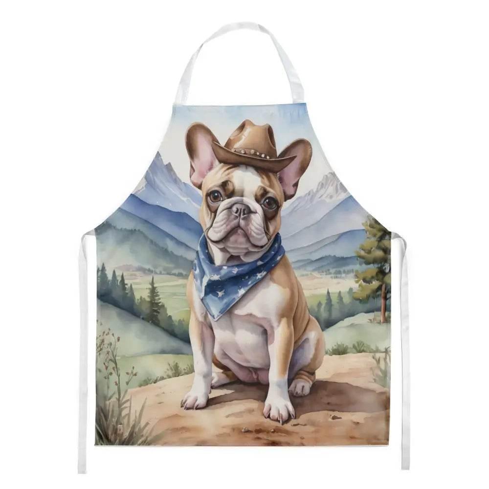 French Bulldog Cowboy Welcome Apron for Stylish Cooking - Estalios