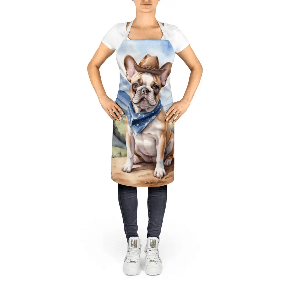 French Bulldog Cowboy Welcome Apron for Stylish Cooking - Estalios