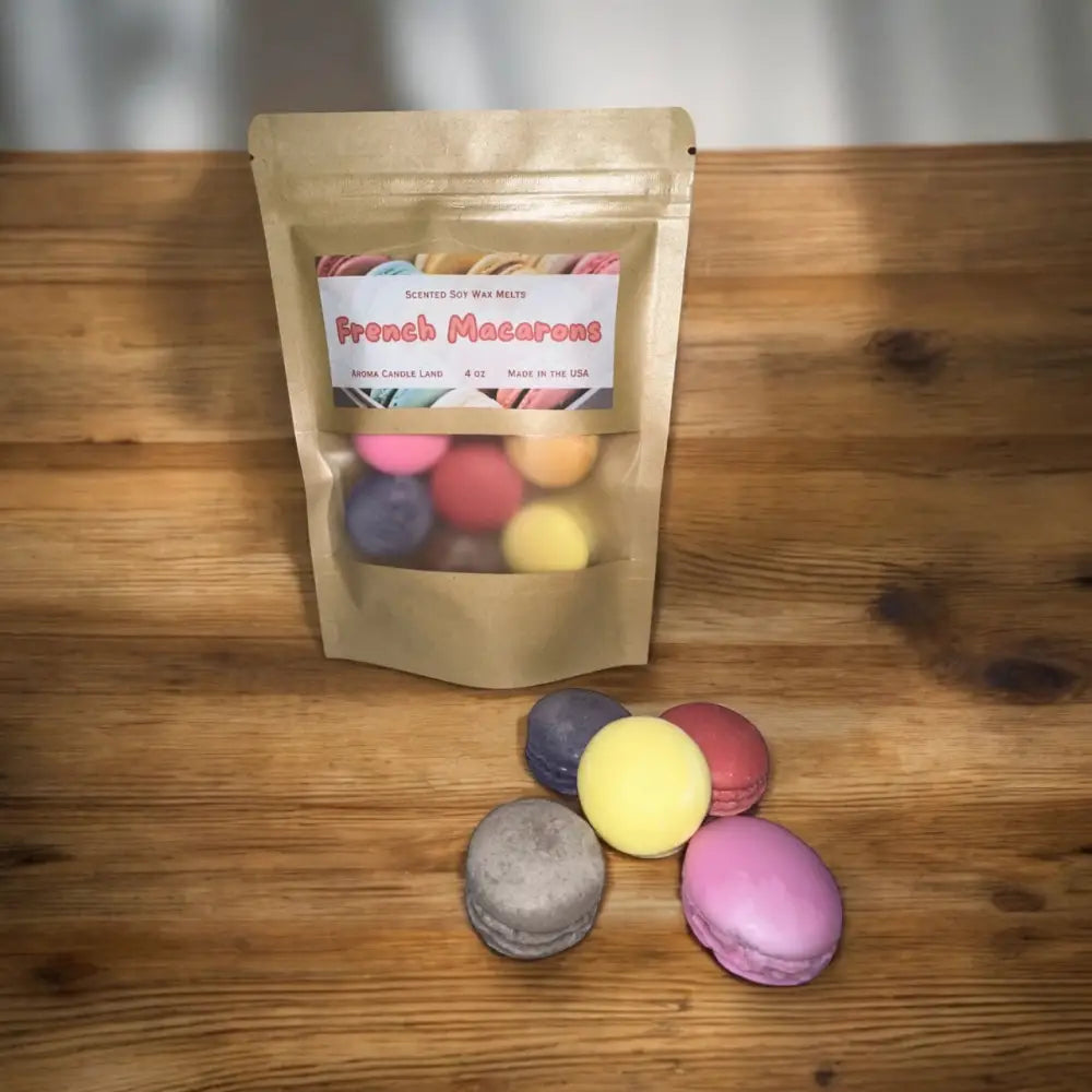 Colorful French Macaron Wax Melts Rainbow showcasing delightful macarons wax scents