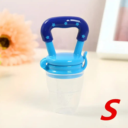 Blue and white Fresh Food Nibbler Baby Pacifiers feeder for safe eating fun