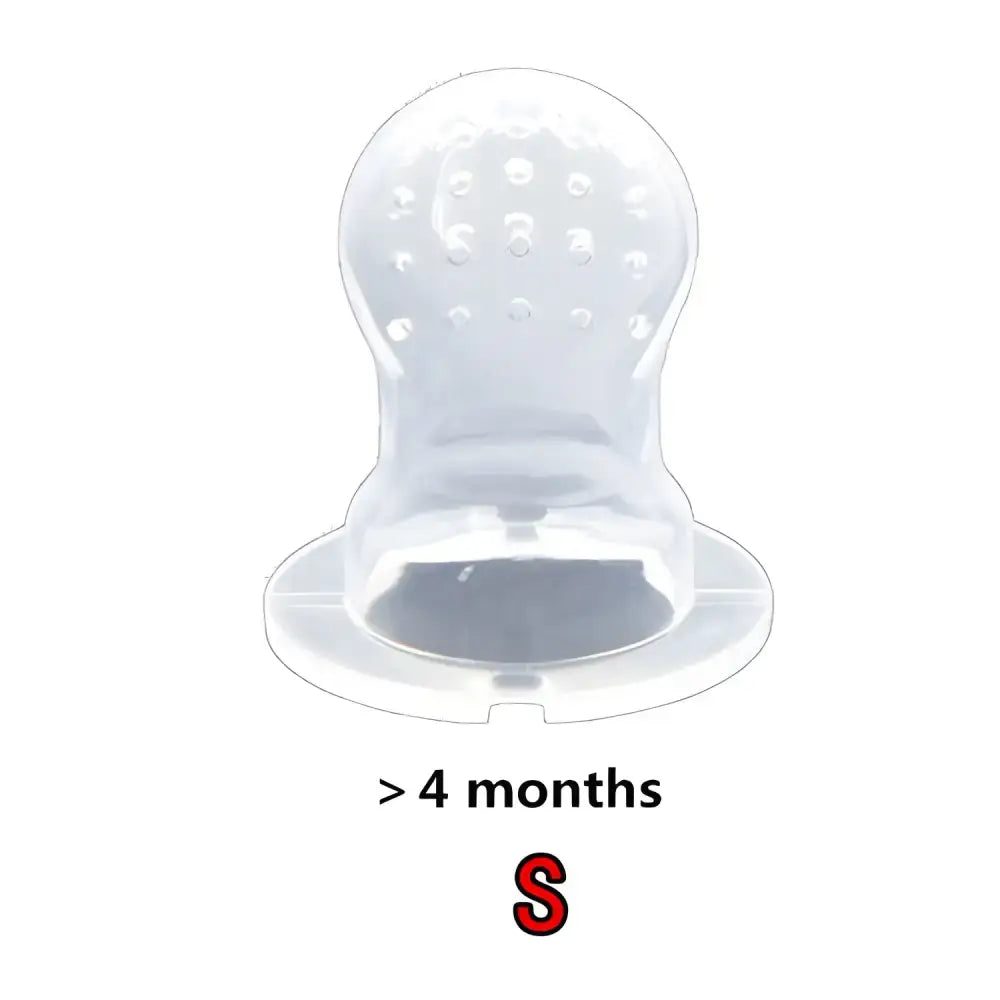 Clear silicone baby pacifier from Fresh Food Nibbler for safe feeding and comfort