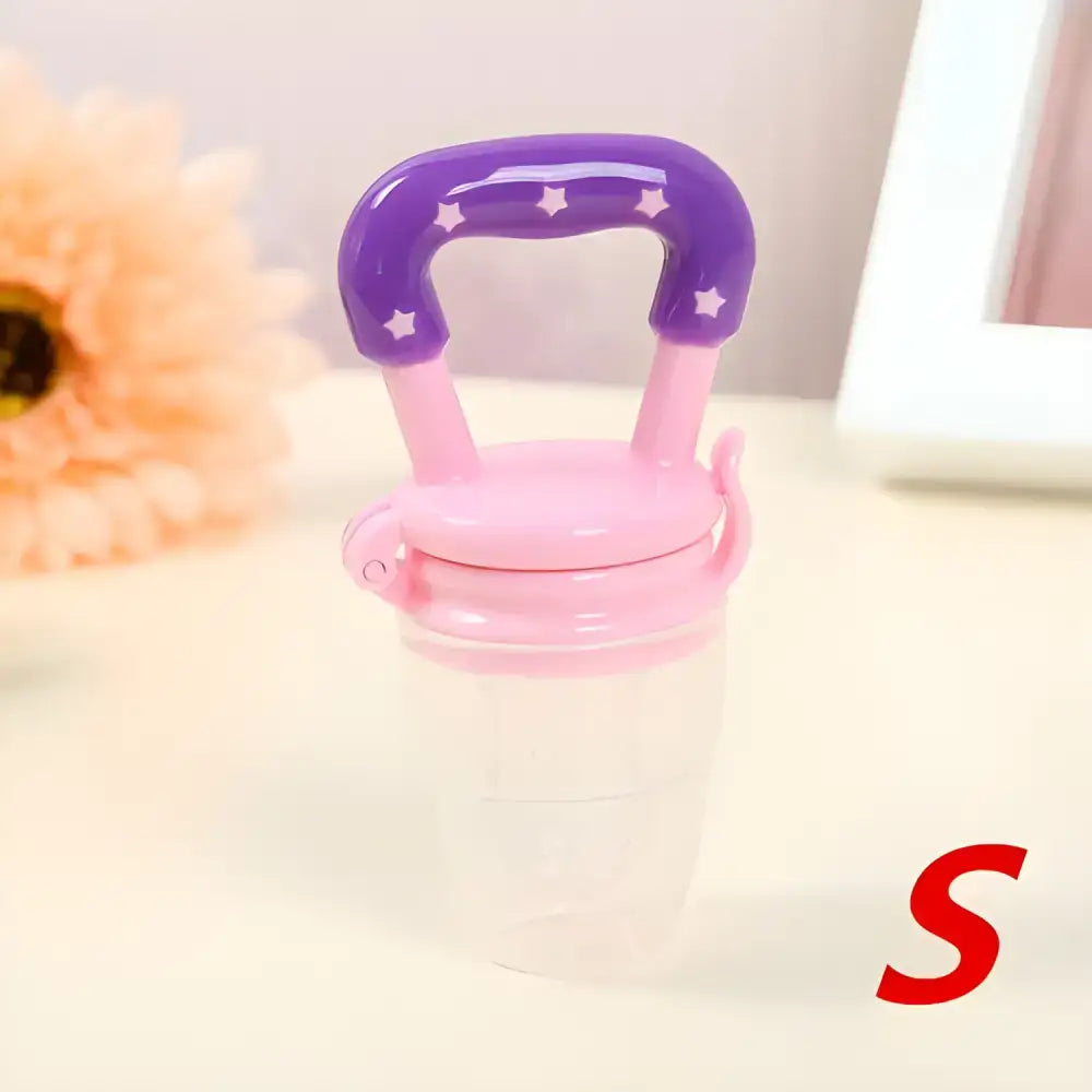 Pink and purple Fresh Food Nibbler baby pacifiers feeder for easy, safe feeding