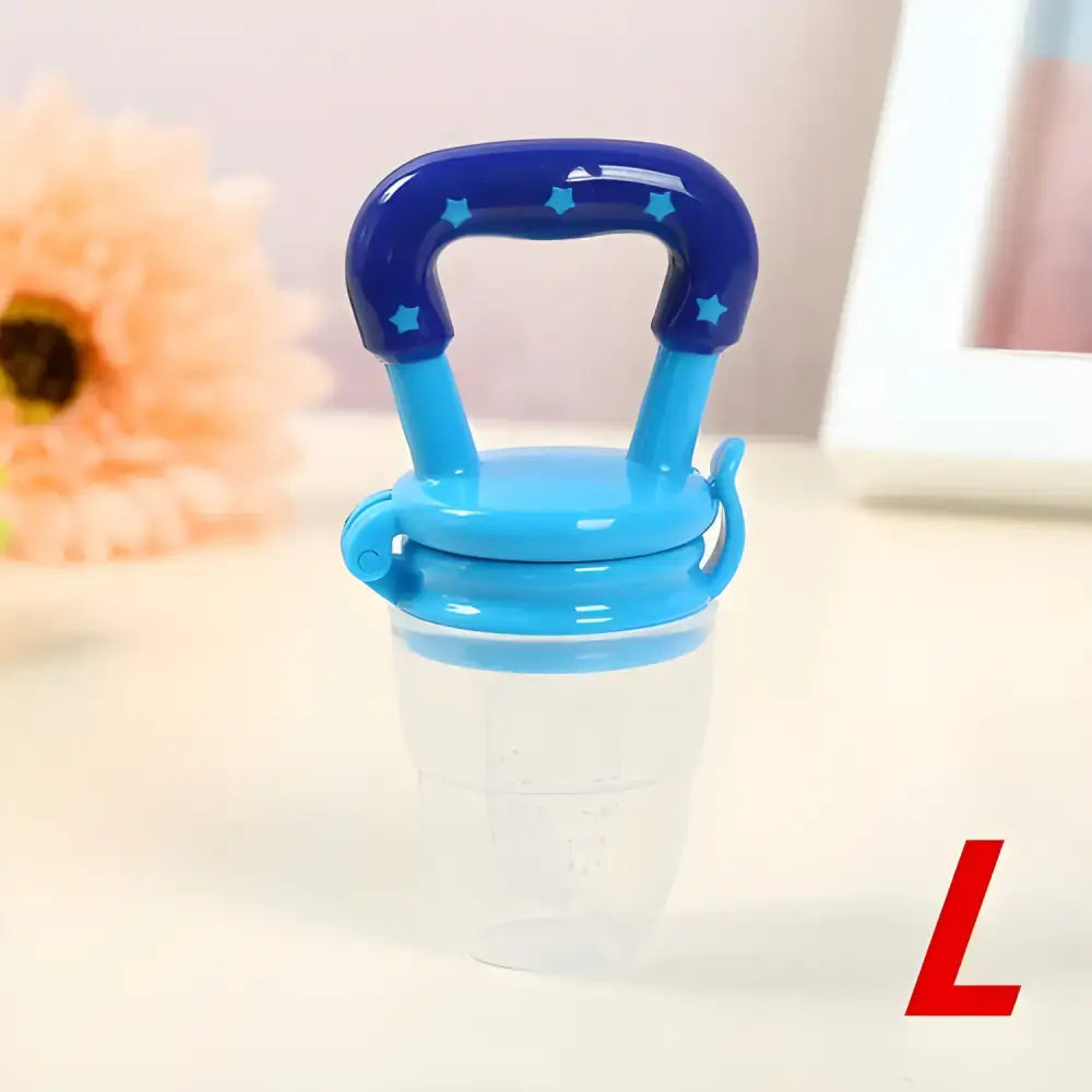 Blue and clear Fresh Food Nibbler baby pacifiers feeder for safe munching