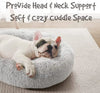 Friends Forever Fluffy Faux Fur Dog Bed - Calming Plush Sofa for Large Dogs, Machine Washable & Non-Slip, 36"x36"x8", Grey