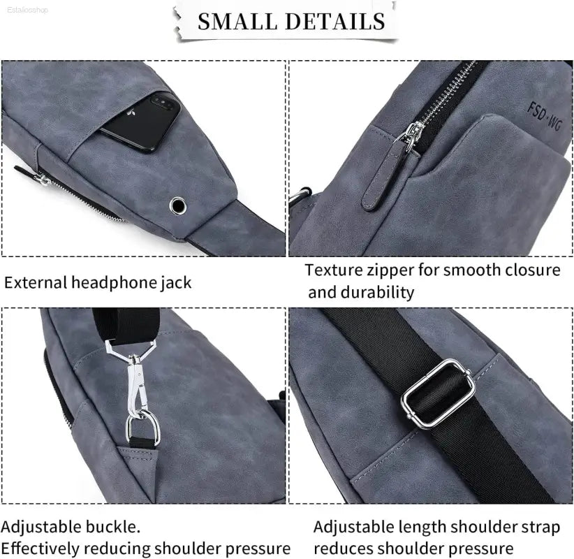 FSD.WG Men's Water-Resistant Sling Backpack - Versatile Crossbody Shoulder Bag for Travel - Estalios
