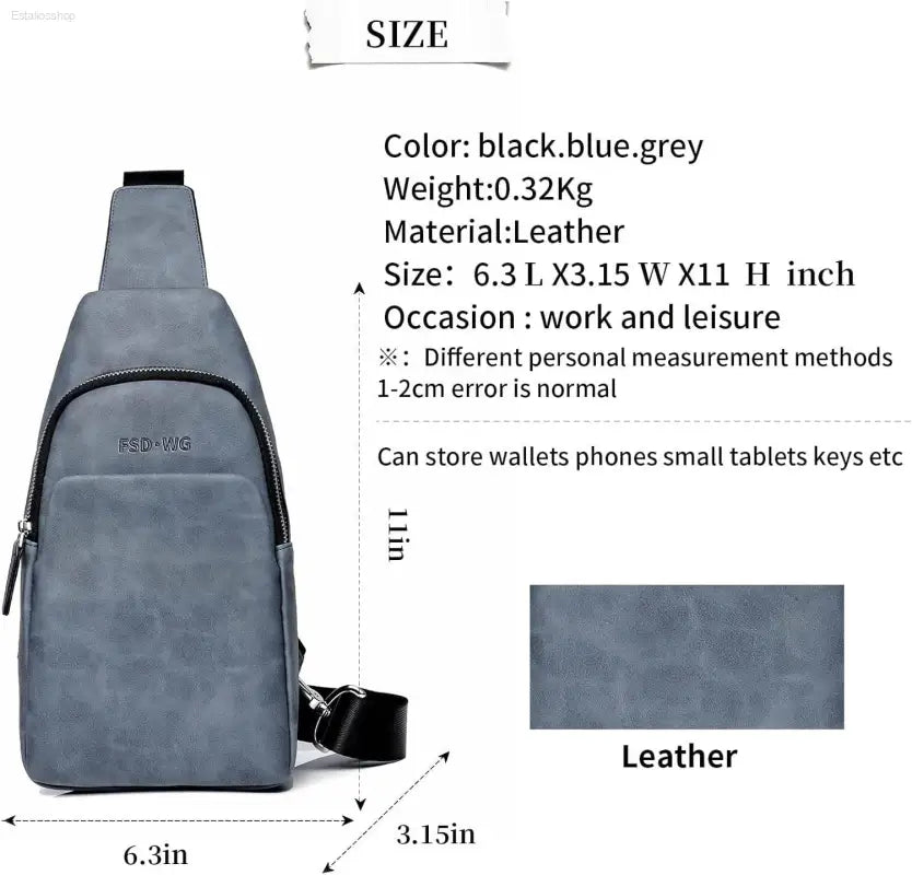 FSD.WG Men's Water-Resistant Sling Backpack - Versatile Crossbody Shoulder Bag for Travel - Estalios
