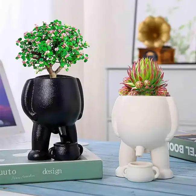 Funny Anthropomorphic Peeing Vase Planter for Unique Decor - Estalios