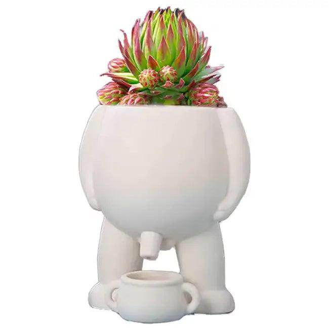 Funny Anthropomorphic Peeing Vase Planter for Unique Decor - Estalios