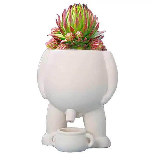 Funny Anthropomorphic Peeing Vase Planter for Unique Decor - Estalios