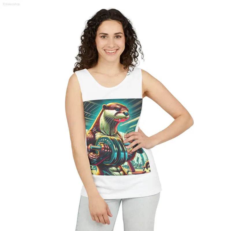 Funny Gym Otter Unisex Tank Top for Summer Workouts - Estalios