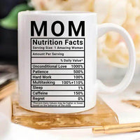 Funny Mom Nutrition Facts Coffee Mug for Laughter Boost - Estalios