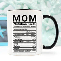 Funny Mom Nutrition Facts Coffee Mug for Laughter Boost - Estalios