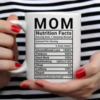 Funny Mom Nutrition Facts Coffee Mug for Laughter Boost - Estalios