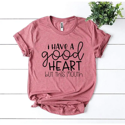 Mauve t-shirt with funny saying available in Heather Gray Sold style