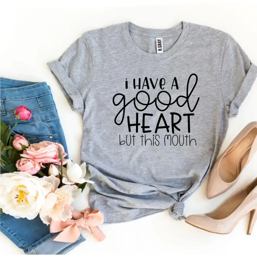 Funny Tees Heather Gray Sold featuring a humorous saying on a gray t-shirt