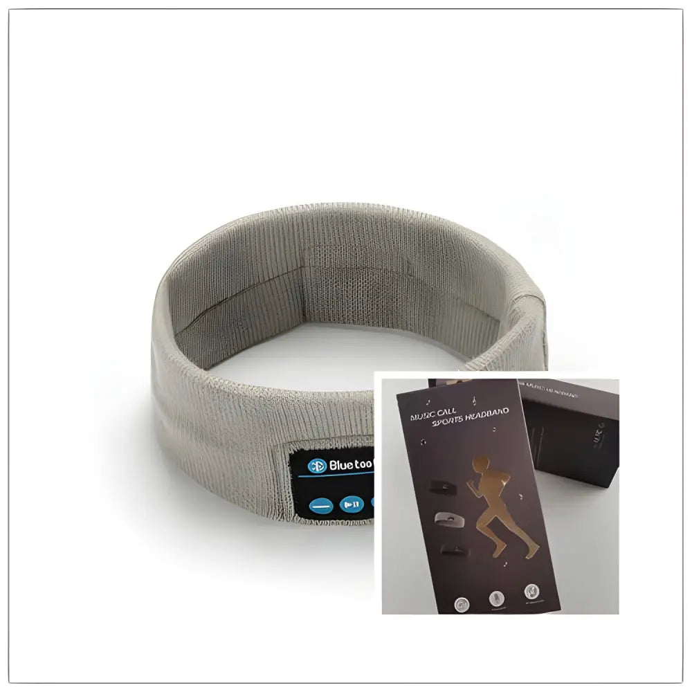 Gray Bluetooth sports headband for outdoor fitness yoga, perfect for workouts and comfort